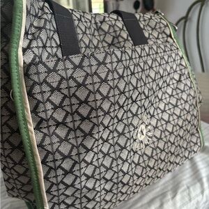 Kipling Black and White Geometric Tote Bag